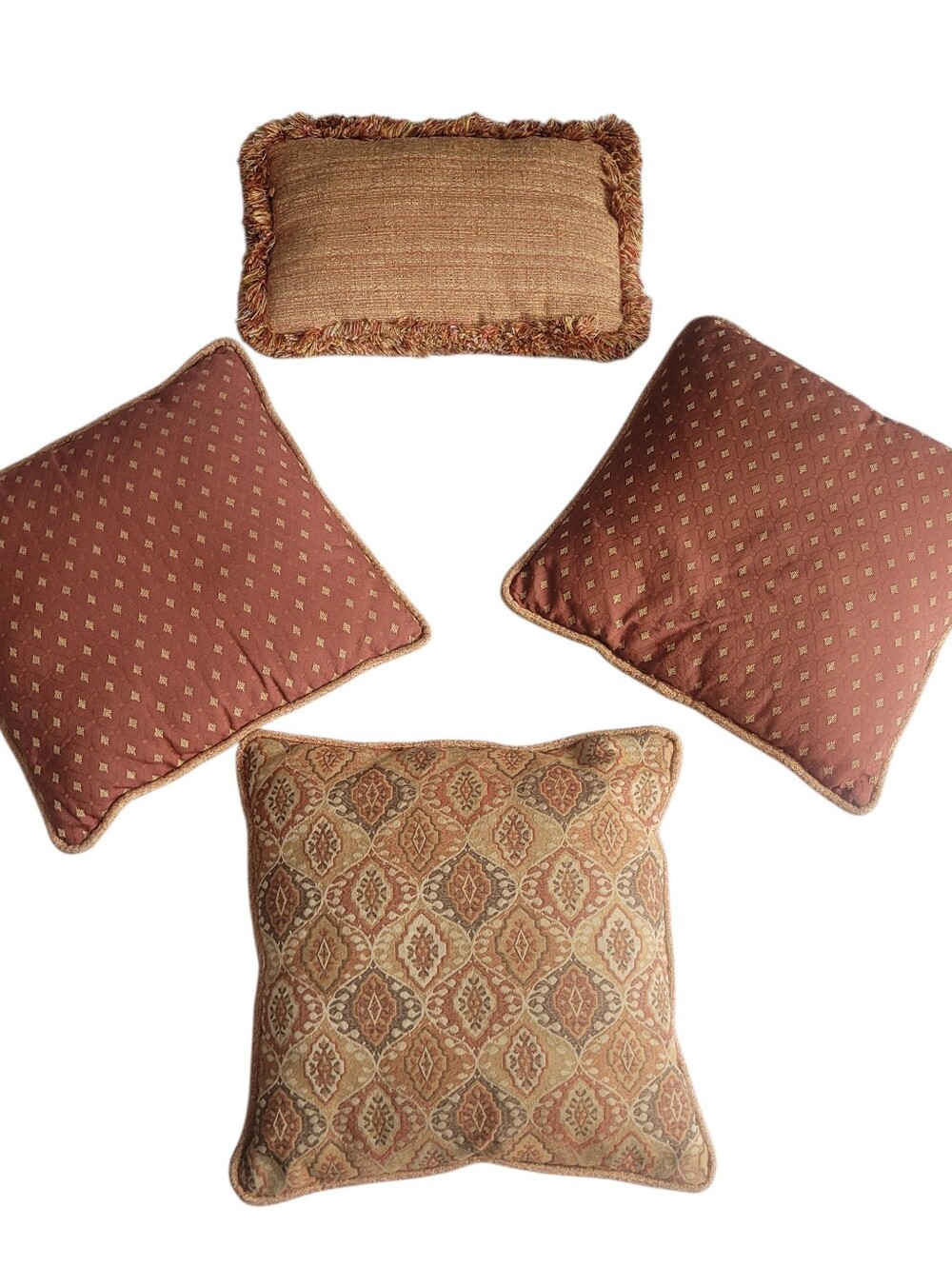 4-Pack Brown Fall Throw Pillows Rustic Autumn Home Decor